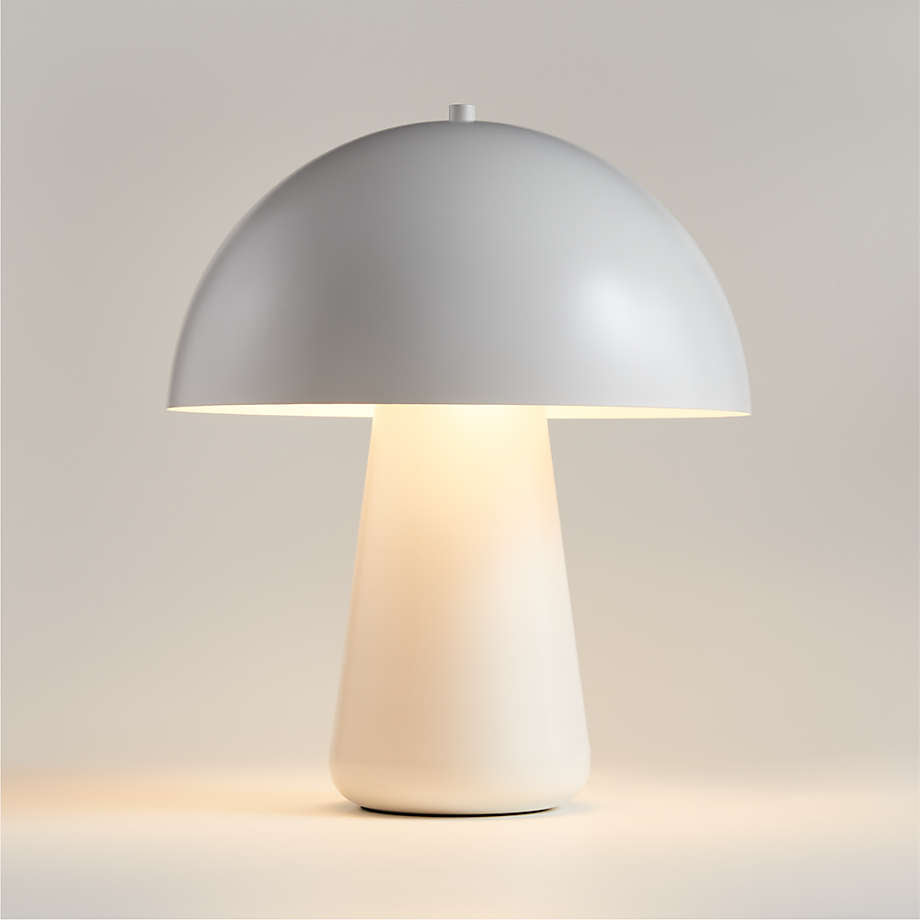 Signe White Mushroom Metal Table Lamp - 21.8