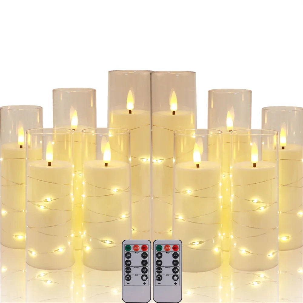 Flameless LED Pillar Candles Set