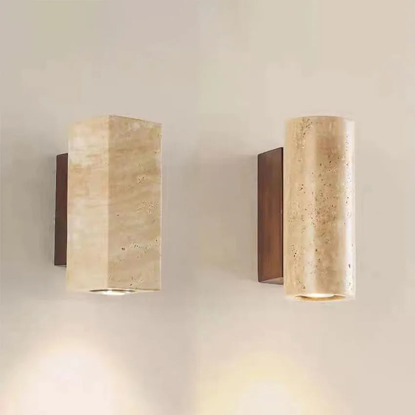 Daiki Yellow Travertine Japanese Wall Lights