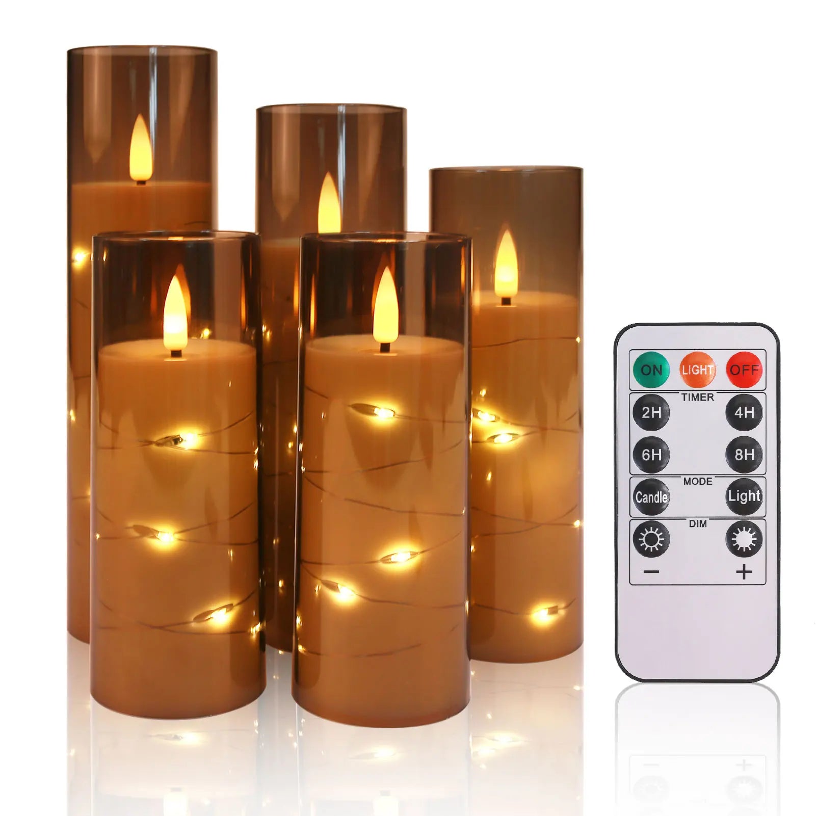 Flameless LED Pillar Candles Set