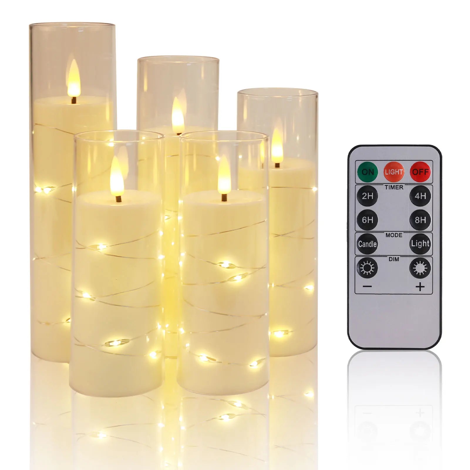 Flameless LED Pillar Candles Set