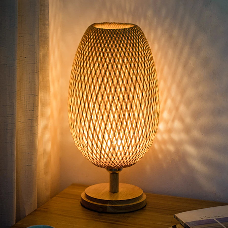 Handmade Bamboo Weaving Table Lamp