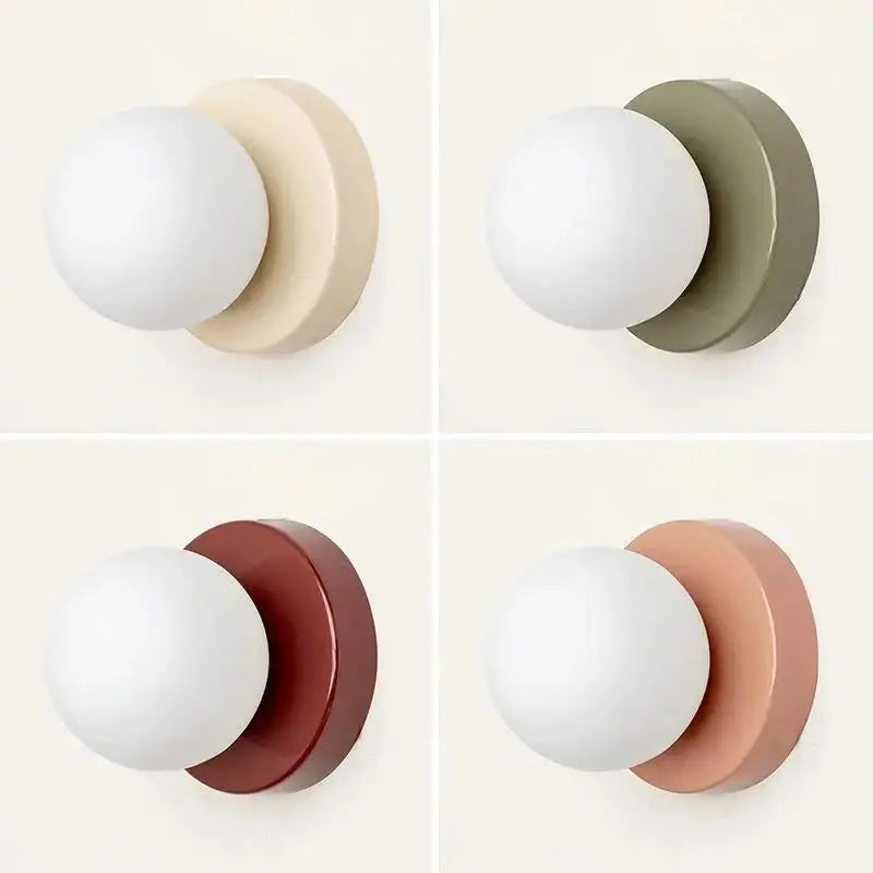 Kanako Nordic Orb Wall Sconce - Minimalist LED Glass Wall Lamp