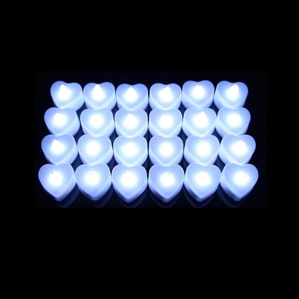 Flameless LED Heart-Shaped Candles