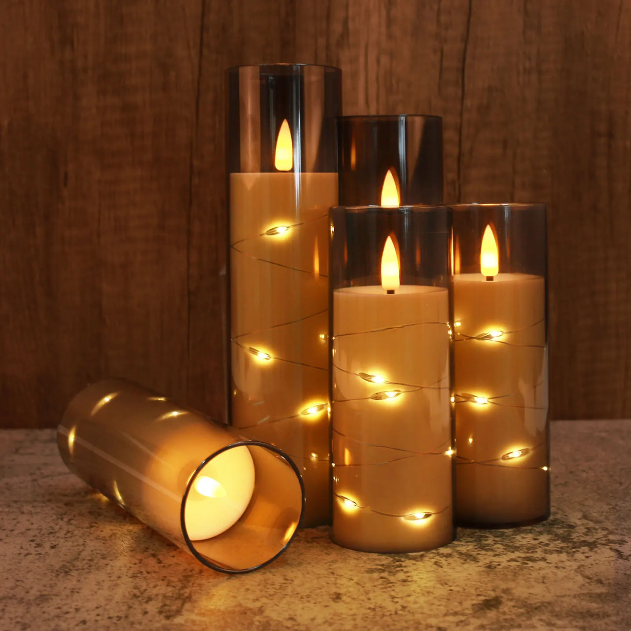 Flameless LED Pillar Candles Set