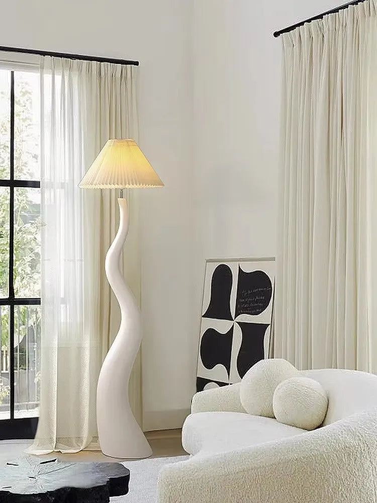 Designer Cream Resin Floor Lamp