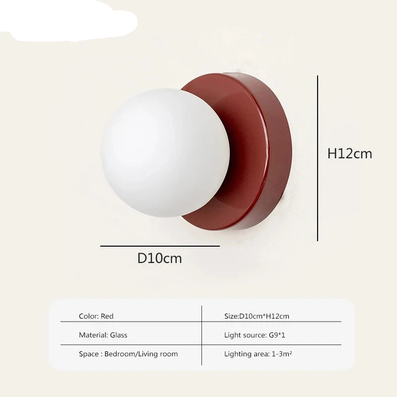 Kanako Nordic Orb Wall Sconce - Minimalist LED Glass Wall Lamp