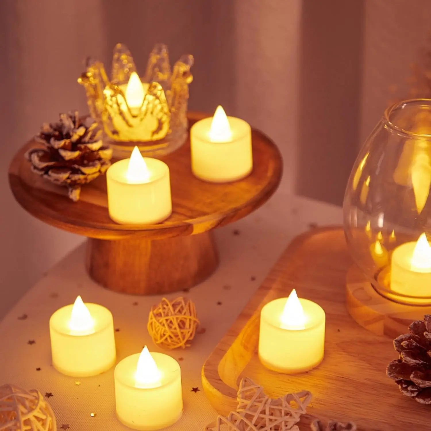 Flameless LED Heart-Shaped Candles