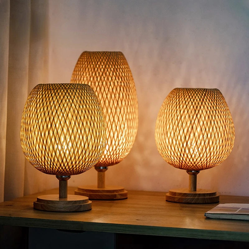 Handmade Bamboo Weaving Table Lamp