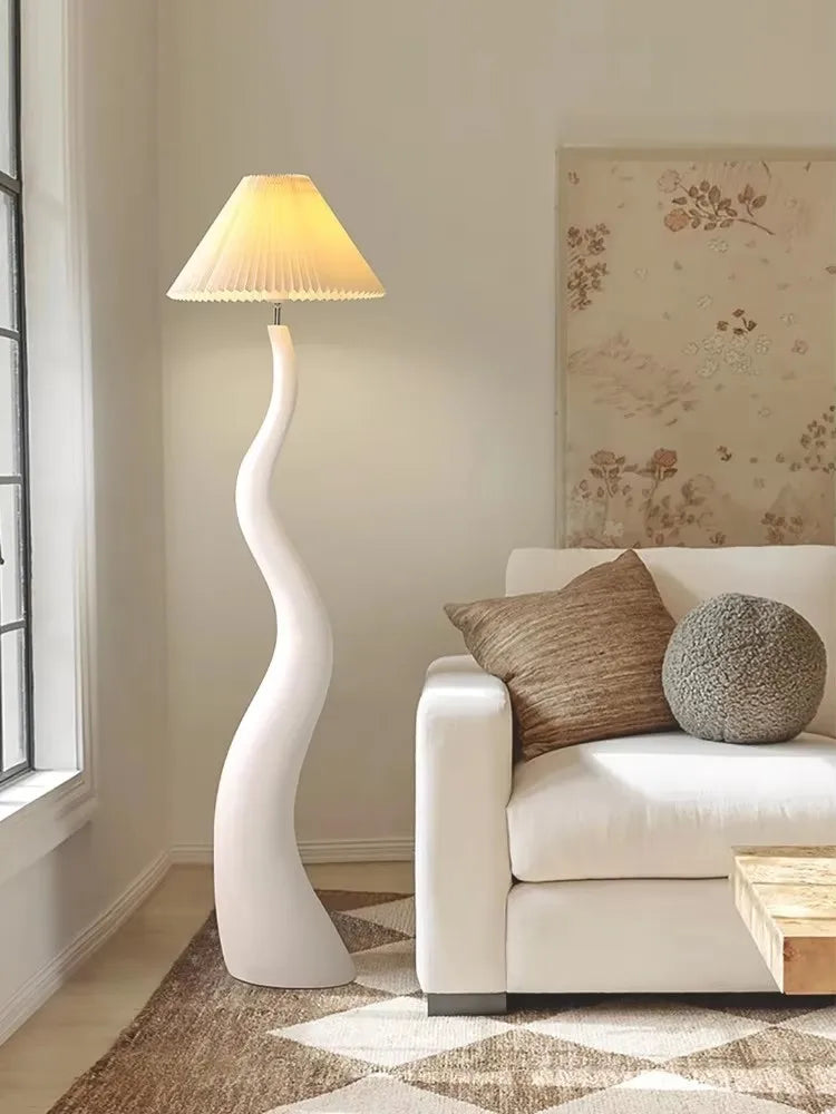 Designer Cream Resin Floor Lamp