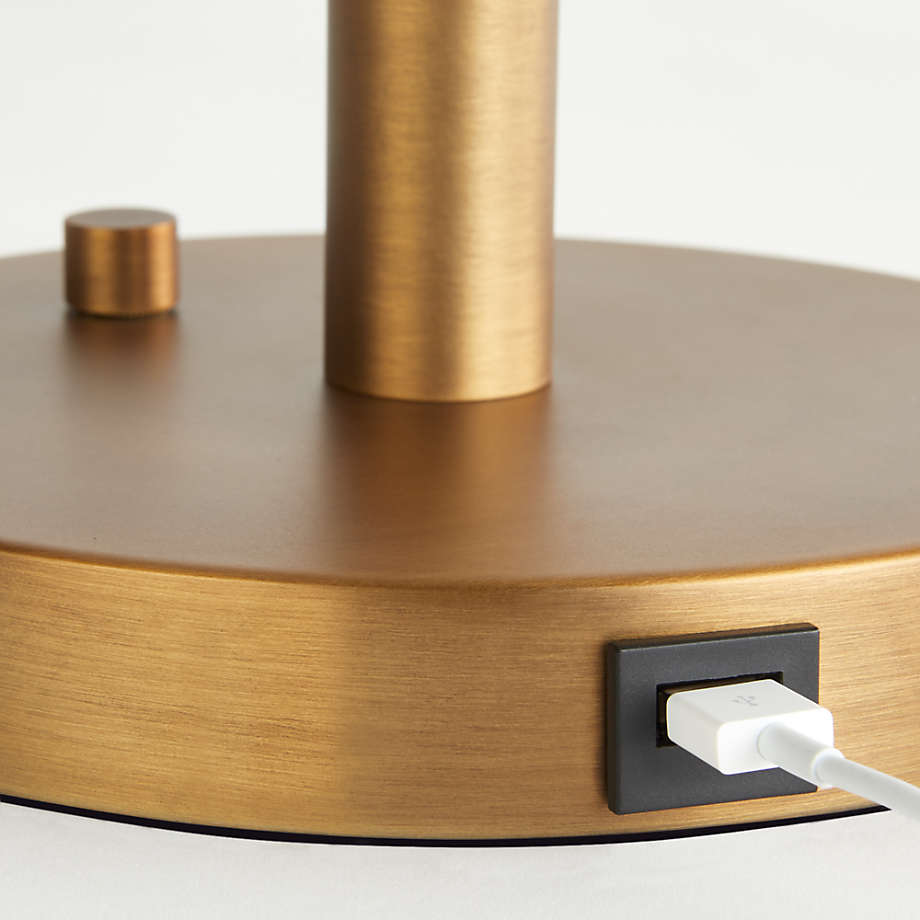 Strömstad Brass Table Lamp with USB Port